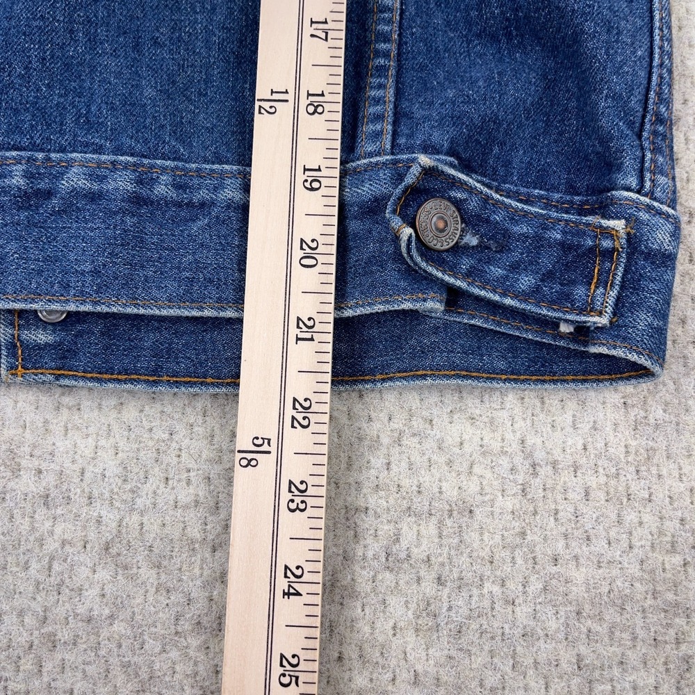Vintage Levis Jacket Boys Size 16 Blue Denim Trucker Made USA 70704 0216 90s - Picture 11 of 14